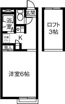 ウェルメイドIII(1K/1階)の間取り写真