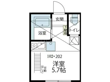 G・Aタウン川崎大師(ワンルーム/1階)の間取り写真