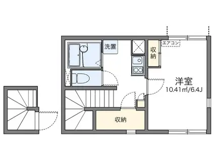 レオネクストWONDER(1K/2階)の間取り写真