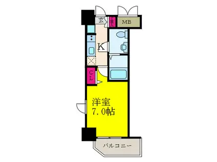 アリビオ江坂南金田(1K/4階)の間取り写真