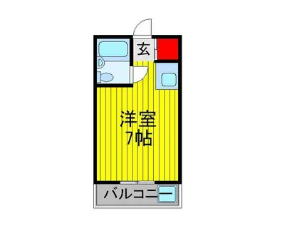 三久ハイツ(ワンルーム/4階)の間取り写真
