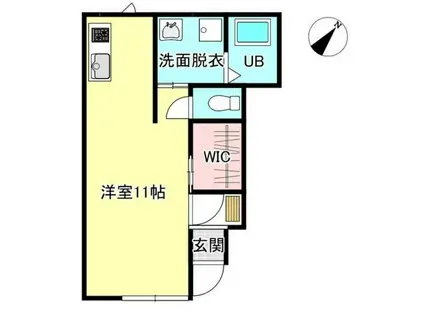 エスポワール(ワンルーム/1階)の間取り写真