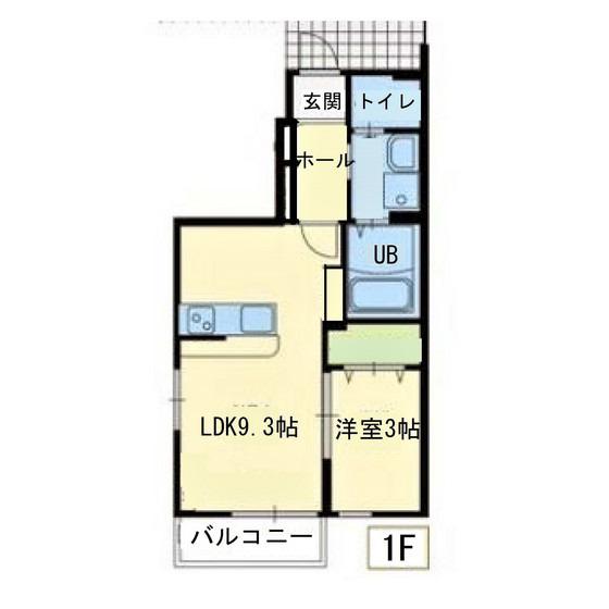NOBLESSE(1LDK/1階)の間取り写真