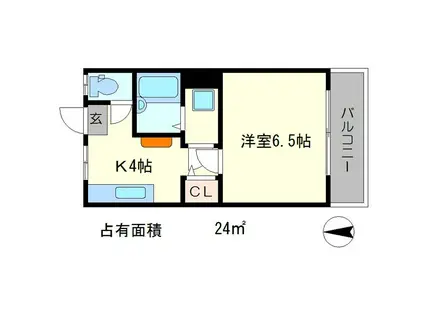 ハイツ吉茂(1K/2階)の間取り写真