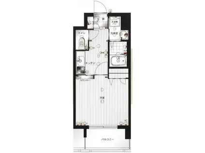 エンクレスト六本松II(1K/4階)の間取り写真