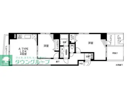 サザンクロス(2LDK/2階)の間取り写真