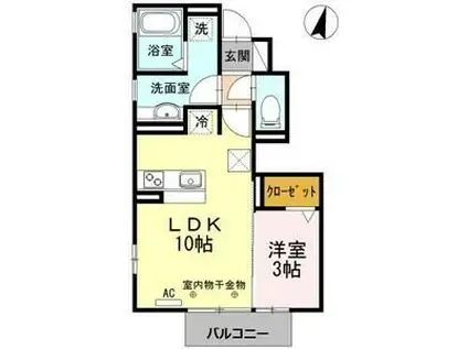 メゾン プルミエ(1LDK/1階)の間取り写真