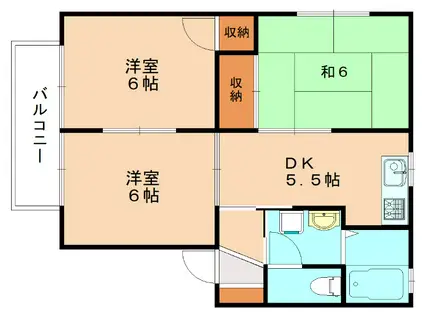 シャルマン A(3DK/2階)の間取り写真