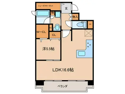 プレサンスロジェ泉(1LDK/5階)の間取り写真