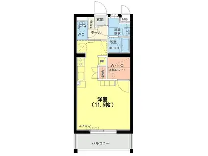 ソレイユコート(ワンルーム/1階)の間取り写真