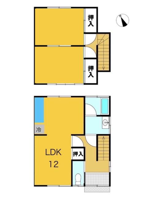 富士山が見えるメゾネット2LDK(2LDK/2階)の間取り写真