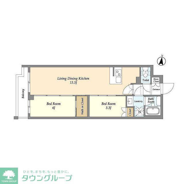 アジールコート練馬中村橋(2LDK/1階)の間取り写真