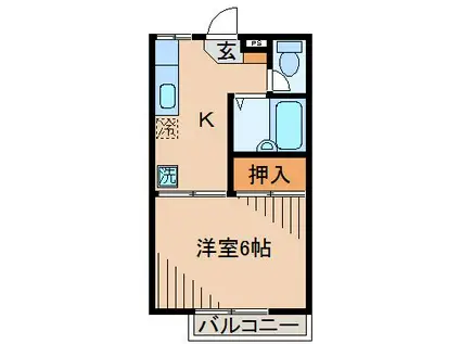 八大ハイツA棟(1K/1階)の間取り写真