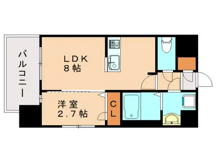 ブランシエスタ千早RJR(1LDK/5階)の間取り写真