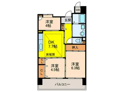 OPH北千里青山台2号棟(3DK/2階)の間取り写真