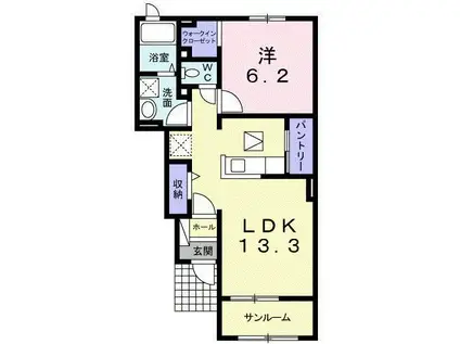 グランツ TA・TU・MI II(1LDK/1階)の間取り写真