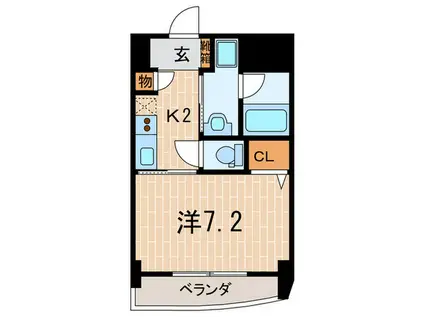 エビスコート西宮(1K/8階)の間取り写真