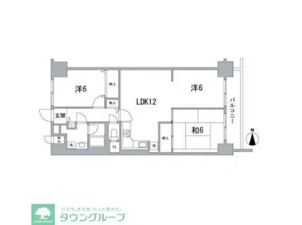 ライオンズマンション調布C棟(3LDK/1階)の間取り写真