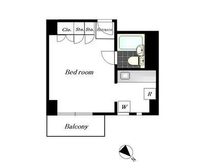 月島ハイツ(ワンルーム/4階)の間取り写真