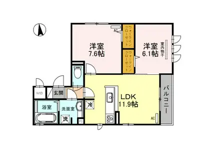 CAMPANELLA(2LDK/3階)の間取り写真