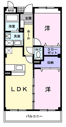 フォレスタ ヴェルデ(2LDK/2階)の間取り写真