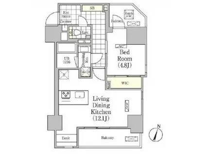 アンパサンド北新宿(1LDK/7階)の間取り写真