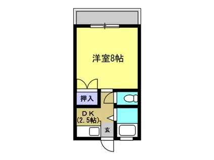 ヒルトップ・田村(1K/1階)の間取り写真