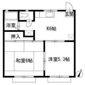 エコーハイツ(2DK/1階)の間取り写真