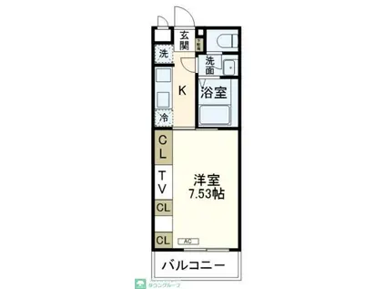 ポルテ しおん(1K/2階)の間取り写真