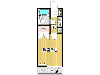 ガーデンヒルズ辻(1K/1階)の間取り写真