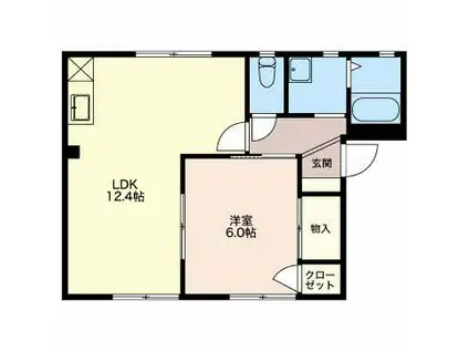 ブランドールA(1LDK/1階)の間取り写真