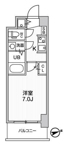FORTUNEY北堀江(1K/13階)の間取り写真