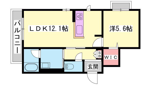 シャーメゾン ファーイースト英賀保(1LDK/3階)の間取り写真