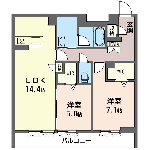 シャーリーズ(2LDK/1階)の間取り写真