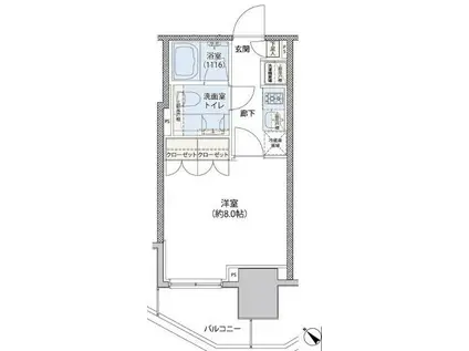 レジディア文京小石川II(1K/2階)の間取り写真
