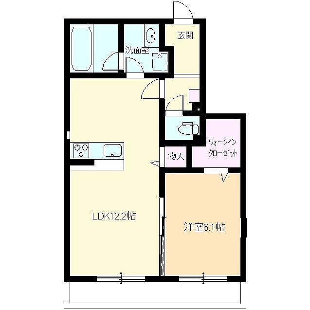 MELIA COURT(1LDK/1階)の間取り写真