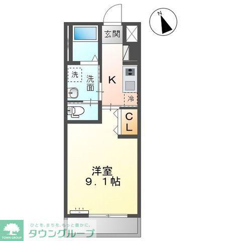 アラベスク(1K/1階)の間取り写真