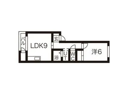 アルカディア(1LDK/2階)の間取り写真