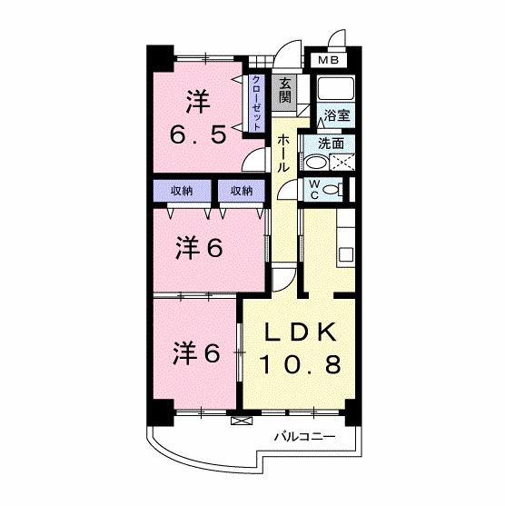 グランデ・ルミエール(3LDK/1階)の間取り写真