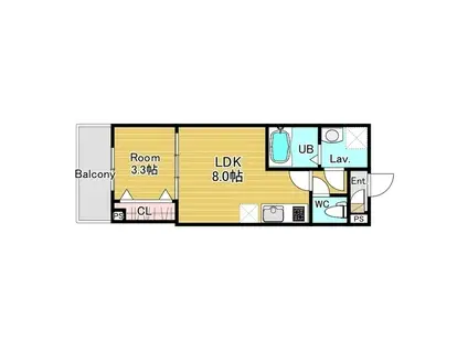 シエーナ川西中央3(1LDK/2階)の間取り写真