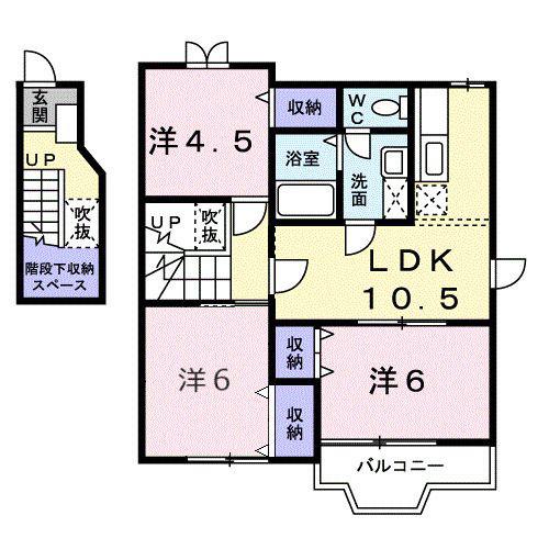 エヴァーグリーン(3LDK/2階)の間取り写真