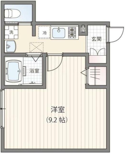 ミハス西落合(1K/1階)の間取り写真