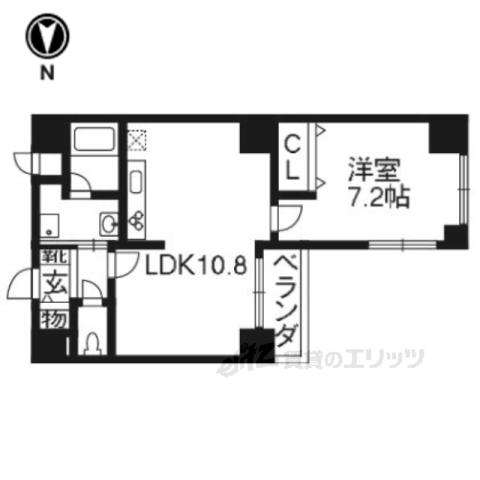 フォルム五条通(1LDK/7階)の間取り写真