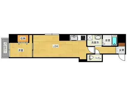 月光東蟹屋(ワンルーム/4階)の間取り写真