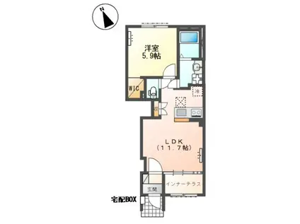 ひたちなか市高場1丁目 アパート工事(1LDK/1階)の間取り写真