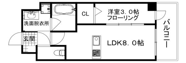 DAISY・CALDO デイジーカルド(1LDK/8階)の間取り写真