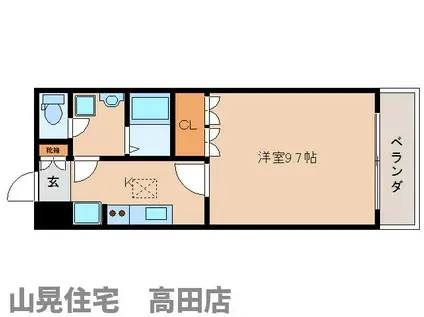 ピュアリーフ(1K/2階)の間取り写真