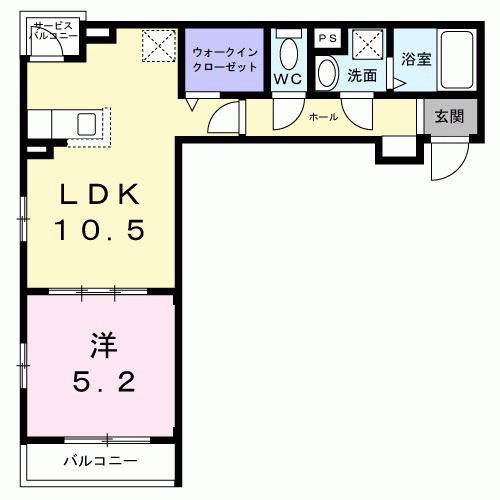 ラグーナ ルカ(1LDK/2階)の間取り写真