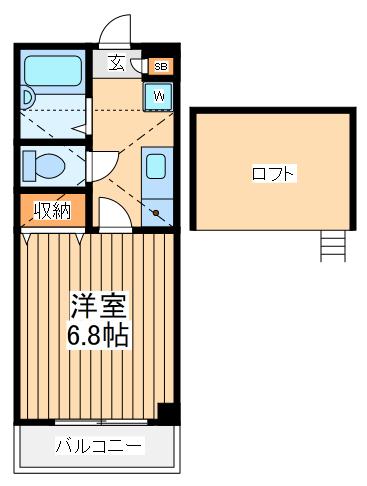 コア・フォレストタウンⅡ(1K/1階)の間取り写真