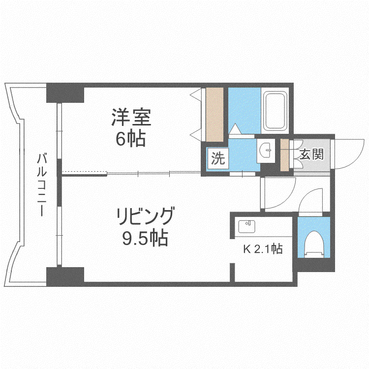 ティアラN5(1LDK/10階)の間取り写真